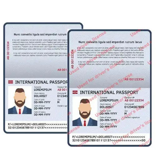 Example of passport with watermark added