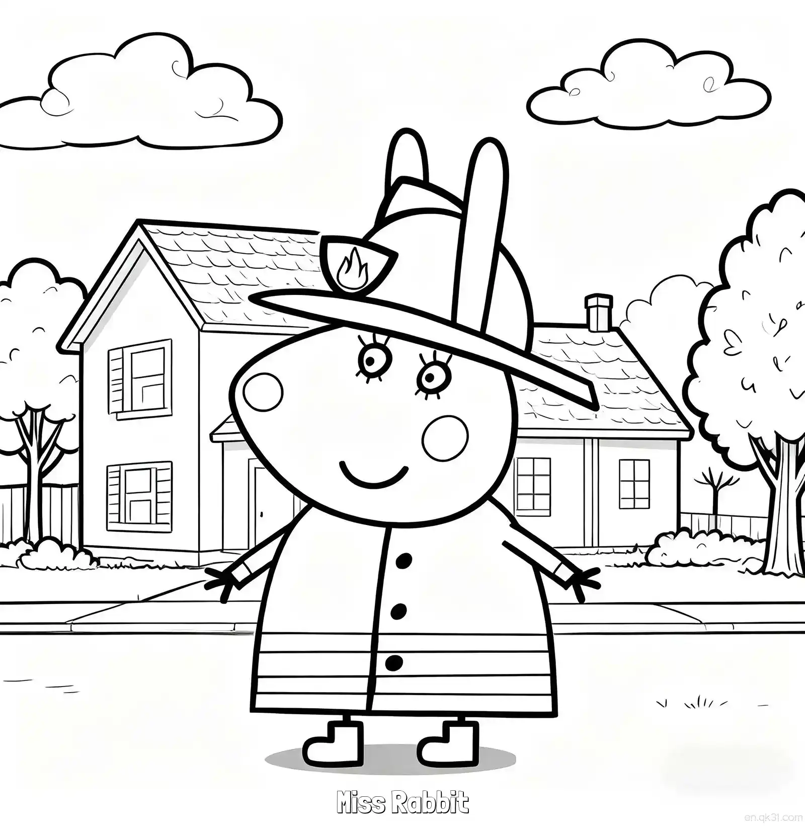 Miss Rabbit Coloring Page - Free Printable Peppa Pig PDF Coloring ...